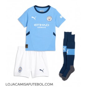 Camisa de Futebol Manchester City Josko Gvardiol #24 Equipamento Principal Infantil 2024-25 Manga Curta (+ Calças curtas)